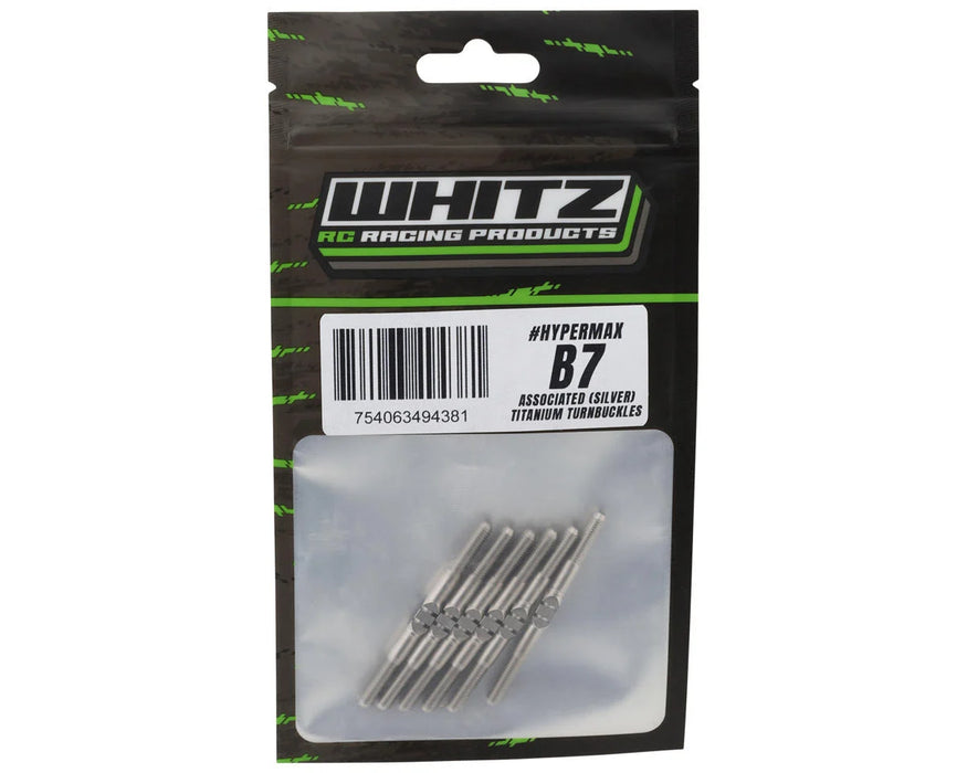 WRP-AEB7-HM Whitz Racing Products HyperMax RC10B7/B7D 3.5mm Titanium Turnbuckles (Silver) (6)