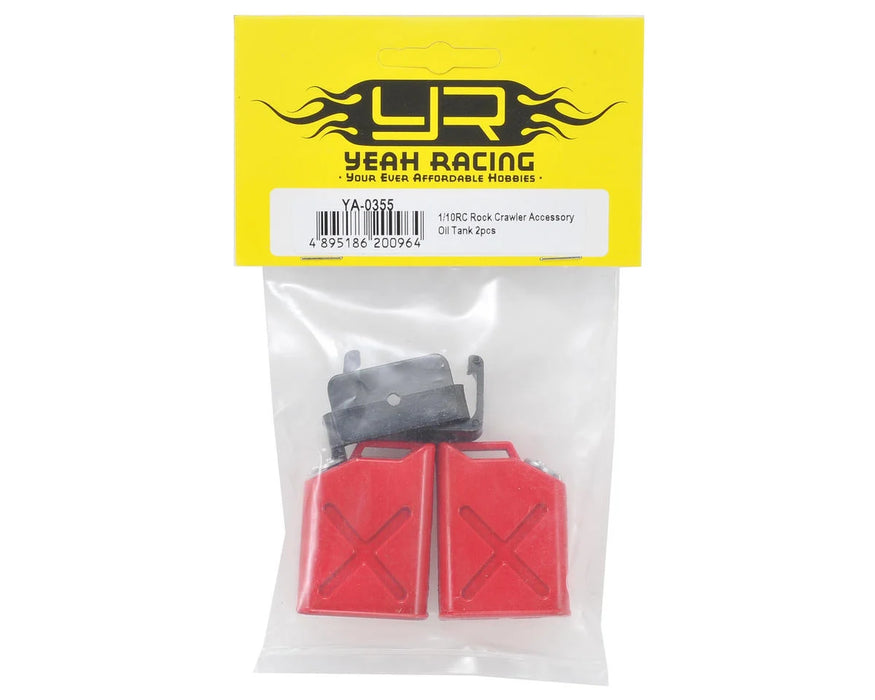 YEA-YA-0355 Yeah Racing 1/10 Crawler Scale "Jerry Can" Accessory Set (Fuel Cans) (Red)