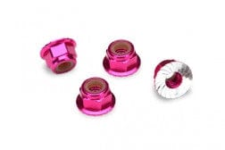 NUTS FLANGED NYL LCK 4MM PINK