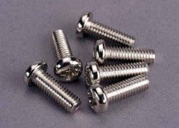 TRA2568 Screws, 4x12mm roundhead machine (6)
