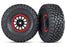 TRA8474 Traxxas Tires and wheels, assembled, glued (Method Racing wheels, black with red beadlock, BFGoodrich Baja KR3 tires) (2)