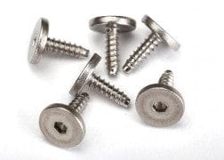 TRA3233 Screws, 2.6x8mm flathead machine, self-tapping (hex drive) (6)