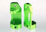 TRA3632G Caster blocks, 30-degree, green-anodized 6061-T6 aluminum