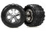 TRA3668 Tires & wheels, assembled, glued (2.8") (All-Star chrome wheels, Talon tires, foam inserts) (electric rear) (2)