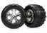 TRA3669 Tires & wheels, assembled, glued (2.8") (All-Star chrome wheels, Talon tires, foam inserts) (nitro rear/ electric front) (2)