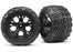 TRA3669A Tires & wheels, assembled, glued (2.8") (All-Star black chrome wheels, Talon tires, foam inserts) (nitro rear/ electric front) (2)