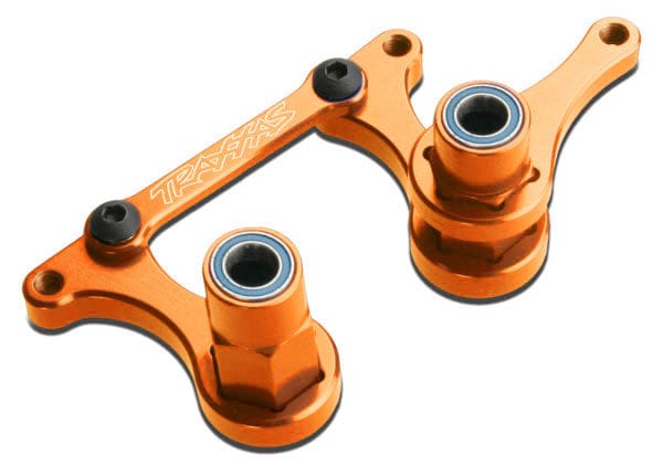 TRA3743T Steering bellcranks, drag link (orange-anodized 6061-T6 aluminum)/ 5x8mm ball bearings (4)/ hardware (assembled)