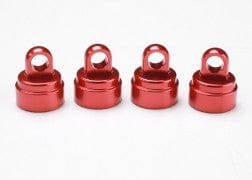 TRA3767X Shock caps, aluminum (red-anodized) (4) (fits all Ultra Shocks)