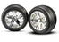 TRA3771 Tires & wheels, assembled, glued (2.8")(All-Star chrome wheels, Ribbed tires, foam inserts) (electric front) (2)