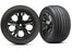 TRA3771A Tires & wheels, assembled, glued (2.8")(All-Star black chrome wheels, Ribbed tires, foam inserts) (electric front) (2)