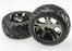 TRA3773A Tires & wheels, assembled, glued (All Star black chrome wheels, Anaconda tires, foam inserts) (electric rear) (1 left, 1 right)