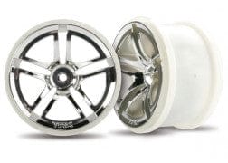 TRA3774 Wheels, Twin-Spoke 2.8" (chrome) (electric rear) (2)