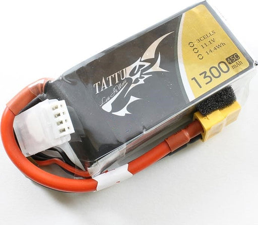 TAA13003S45X6      Tattu 1300mAh 3S1P 11.1V 45C LiPo XT60 Plug Soft Case