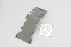 TRA4938A Skidplate, rear plastic (grey)/ stainless steel plate