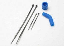 TRA5245 Pipe coupler, molded (blue)/ exhaust deflecter (rubber, blue)/ cable ties, long (2)/ cable ties, short (2)
