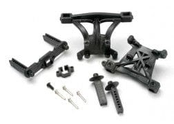 TRA5314 Body mounts, front & rear/ body mount posts, front & rear/2.5x18mm screw pins (4)/ 4x10mm BCS (1)