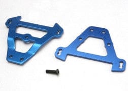 TRA5323 Bulkhead tie bars, front & rear (blue-anodized aluminum)