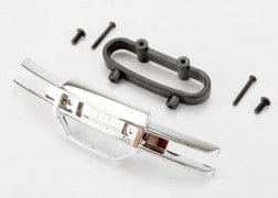 TRA5335A Bumper, front (chrome)/ bumper mount, front/ 4x10mm BCS (2)/3x25mm BCS (2)