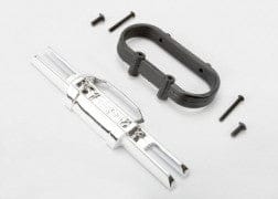 TRA5336A Bumper, rear (chrome)/ bumper mount, rear/ 4x10mm BCS (2)/ 3x25mm BCS (2)