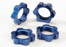 TRA5353 Wheel nuts, splined, 17mm (blue-anodized) (4)
