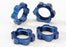 TRA5353 Wheel nuts, splined, 17mm (blue-anodized) (4)