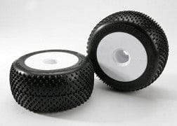 TRA5375R Tires & wheels, assembled, glued (white dished 3.8" wheels)
