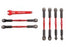 TRA5539X Turnbuckles, aluminum (red-anodized), camber links,58mm (4)/ front toe links, 61mm (2) (assembled with rod ends and hollow balls)/ aluminum 5mm wrench (red-anodized)
