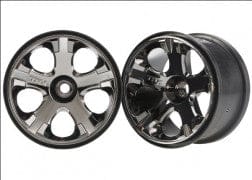 TRA5577A Wheels, All-Star 2.8" (black chrome) (nitro front) (2)
