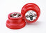 TRA5870 Wheels, SCT chrome, red beadlock style, dual profile (2.2 outer, 3.0 inner) (2WD front) (2)