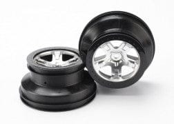 TRA5872X Wheels, SCT satin chrome, black beadlock style SCT, dual profile
