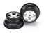 TRA5874X Wheels, SCT satin chrome, black beadlock style, dual profile (2.2 outer, 3.0 inner) (2WD front) (2)