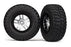TRA5877 Tires & wheels, assembled, glued (SCT Split-Spoke, satin chrome, black beadlock wheels, BFGoodrich? Mud-TerrainTM T/A? KM2 tires, foam inserts) (2) (2WD front)
