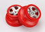 TRA5972A Wheels, SCT satin chrome with red beadlock, dual profile