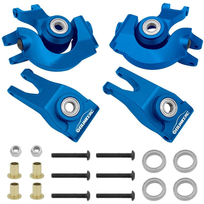 BBarrma1/10Block&Caster Aluminum Front Steering Block&Caster Block and Rear Hub with Ball Bearings Upgrade Parts for 1/10 Arrma