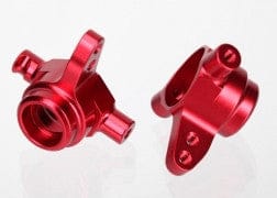 TRA6837R Steering blocks, 6061-T6 aluminum, left & right (red-anodized)
