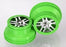 TRA6872X Wheels, SCT Split-Spoke, chrome, green beadlock style, dual profile