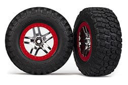 TRA6873A Tires & wheels, assembled, glued  (2) (4WD f/r, 2WD rear)