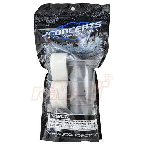 JCO3377S  Tribute 2.6x3.6 Mnstr Trk Whl w/Adptr Slvr (2)