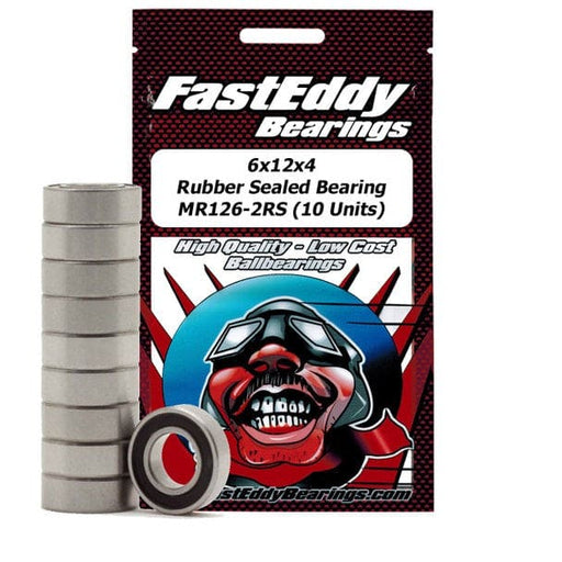 TFE272 6x12x4 Rubber Sealed Bearing, MR126-2RS (10)