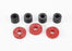 TRA7067 Piston, damper (2x0.5mm hole, red) (4)/ travel limiters (4)