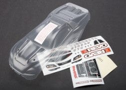 TRA7111 Body, 1/16 E-Revo (clear, requires painting)/ grill and lights decal sheet