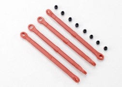 TRA7138 Toe link, front & rear (molded composite) (red) (4)/ hollow balls (8)