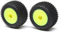 LOS41009 Step Pin Tires, Rear, Mounted,Yellow: Mini-T 2.0