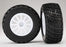 TRA7473 Tires & wheels, assembled, glued (White wheels, BFGoodrich? Rally, gravel pattern, tires, foam inserts) (2) (TSM rated)