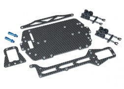 TRA7525 Carbon fiber conversion kit (includes chassis, upper chassis, battery hold-down, adhesive foam tape, hardware)