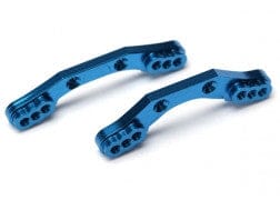 TRA7537X Shock towers, front & rear, 6061-T6 aluminum (blue-anodized)