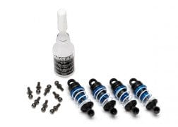 TRA7560X Shocks, aluminum (blue-anodized)(assembled with springs) (4)