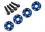 TRA7668 Wheel nut washer, machined aluminum, blue/3x12mm CS (4)