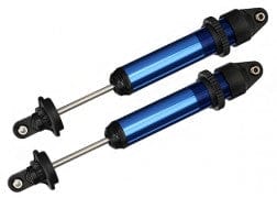 TRA7761 Shocks, GTX, aluminum, blue-anodized (fully assembled w/o springs) (2)