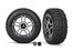 TRA8872 Traxxas Tires and wheels, assembled, glued (2.6" black, satin chrome-plated Mercedes-Benz G500 wheels, 2.6" tires) (2)/ center caps (2) (requires #8255A extended stub axle)